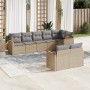 Juego de sofás de jardín con cojines beige 8 pzas ratán PE de , Conjuntos de jardín - Ref: Foro24-3258552, Precio: 543,16 €, ...