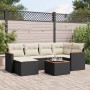 Set de comedor de jardín 7 pzas y cojines ratán sintético negro de , Conjuntos de jardín - Ref: Foro24-3258584, Precio: 406,6...