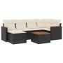 Set de comedor de jardín 7 pzas y cojines ratán sintético negro de , Conjuntos de jardín - Ref: Foro24-3258584, Precio: 406,6...