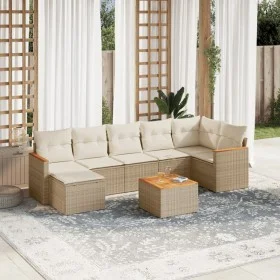 Juego de sofás de jardín con cojines beige 8 pzas ratán PE de , Conjuntos de jardín - Ref: Foro24-3258600, Precio: 528,72 €, ...