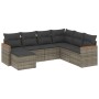 Set de sofás de jardín 7 piezas con cojines ratán PE gris de , Conjuntos de jardín - Ref: Foro24-3258609, Precio: 438,67 €, D...
