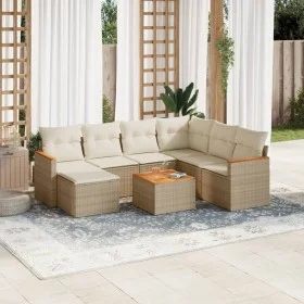 Juego de sofás de jardín con cojines beige 8 pzas ratán PE de , Conjuntos de jardín - Ref: Foro24-3258614, Precio: 528,72 €, ...