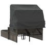 Tumbona doble con capota y cojines ratán sintético gris de , Tumbonas - Ref: Foro24-365809, Precio: 382,81 €, Descuento: %