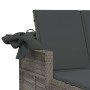 Tumbona doble con capota y cojines ratán sintético gris de , Tumbonas - Ref: Foro24-365809, Precio: 382,81 €, Descuento: %