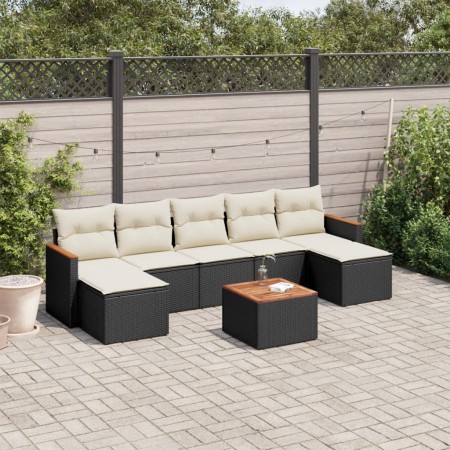 Set de sofás de jardín 8 piezas y cojines ratán sintético negro de , Conjuntos de jardín - Ref: Foro24-3258640, Precio: 422,0...