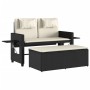 Sillón reclinable de jardín con cojines ratán sintético negro de , Bancos de jardín - Ref: Foro24-365816, Precio: 288,60 €, D...
