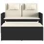 Sillón reclinable de jardín con cojines ratán sintético negro de , Bancos de jardín - Ref: Foro24-365816, Precio: 288,60 €, D...