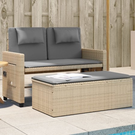Sillón reclinable de jardín con cojines ratán sintético beige de , Bancos de jardín - Ref: Foro24-365821, Precio: 257,38 €, D...