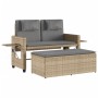 Sillón reclinable de jardín con cojines ratán sintético beige de , Bancos de jardín - Ref: Foro24-365821, Precio: 257,38 €, D...