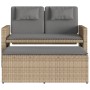 Sillón reclinable de jardín con cojines ratán sintético beige de , Bancos de jardín - Ref: Foro24-365821, Precio: 257,38 €, D...