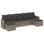 Set de sofás de jardín 7 piezas con cojines ratán PE gris de , Conjuntos de jardín - Ref: Foro24-3258637, Precio: 386,57 €, D...
