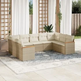 Set de sofás de jardín 9 pzas con cojines ratán sintético beige de , Conjuntos de jardín - Ref: Foro24-3258677, Precio: 631,4...