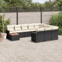 Set de sofás de jardín 11 pzas y cojines ratán sintético negro de , Conjuntos de jardín - Ref: Foro24-3258766, Precio: 625,32...