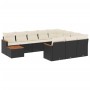 Set de sofás de jardín 11 pzas y cojines ratán sintético negro de , Conjuntos de jardín - Ref: Foro24-3258766, Precio: 625,32...