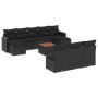 Set de sofás de jardín 11 pzas y cojines ratán sintético negro de , Conjuntos de jardín - Ref: Foro24-3258793, Precio: 623,62...
