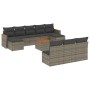 Set de sofás de jardín 11 pzas y cojines ratán sintético gris de , Conjuntos de jardín - Ref: Foro24-3258798, Precio: 577,64 ...