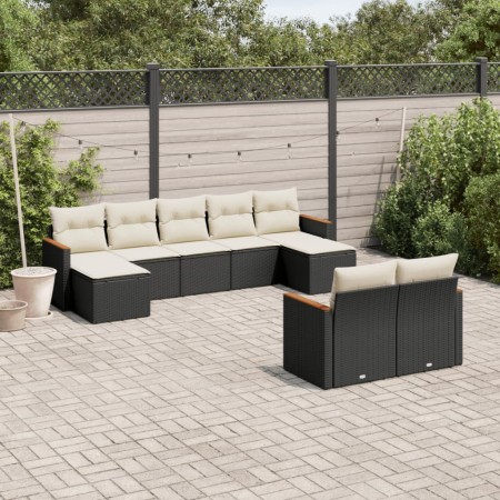 Set de sofás de jardín 8 piezas y cojines ratán sintético negro de , Conjuntos de jardín - Ref: Foro24-3258801, Precio: 524,8...