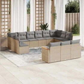 Set sofás de jardín con cojines 13 pzas ratán sintético beige de , Conjuntos de jardín - Ref: Foro24-3258860, Precio: 812,12 ...
