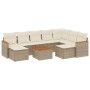 Juego de sofás jardín con cojines beige 10 pzas ratán sintético de , Conjuntos de jardín - Ref: Foro24-3258950, Precio: 660,4...