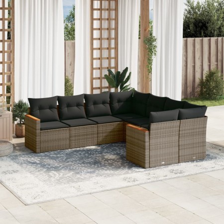Set de sofás de jardín 8 pzas y cojines ratán sintético gris de , Conjuntos de jardín - Ref: Foro24-3258959, Precio: 506,98 €...