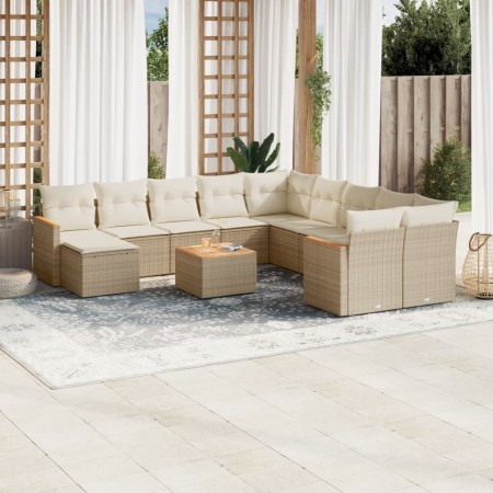 Set de sofás de jardín 12 pzas y cojines ratán sintético marrón de , Conjuntos de jardín - Ref: Foro24-3258978, Precio: 787,4...