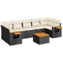 Set de sofás de jardín 8 piezas y cojines ratán sintético negro de , Conjuntos de jardín - Ref: Foro24-3259053, Precio: 499,0...