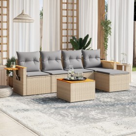 Juego de sofás jardín con cojines 6 pzas ratán sintético beige de , Conjuntos de jardín - Ref: Foro24-3259168, Precio: 386,14...