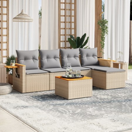 Juego de sofás jardín con cojines 6 pzas ratán sintético beige de , Conjuntos de jardín - Ref: Foro24-3259168, Precio: 386,14...