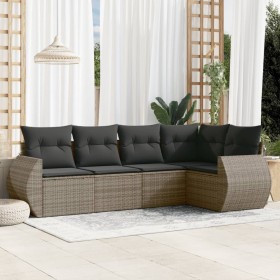 Juego de sofás jardín con cojines 5 pzas ratán sintético gris de , Conjuntos de jardín - Ref: Foro24-3253667, Precio: 348,58 ...