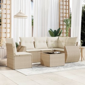 Juego de sofás jardín con cojines 6 pzas ratán sintético beige de , Conjuntos de jardín - Ref: Foro24-3253715, Precio: 454,45...