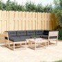 Juego de sofás de jardín 6 pzas con cojines madera maciza pino de , Conjuntos de jardín - Ref: Foro24-3217035, Precio: 586,22...