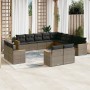 Set sofás de jardín con cojines 13 piezas ratán sintético gris de , Conjuntos de jardín - Ref: Foro24-3258931, Precio: 886,25...