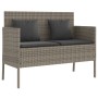 Banco de jardín con cojines ratán sintético gris de , Bancos de jardín - Ref: Foro24-365773, Precio: 153,21 €, Descuento: %