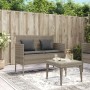 Banco de jardín con cojines ratán sintético gris de , Bancos de jardín - Ref: Foro24-365773, Precio: 153,21 €, Descuento: %