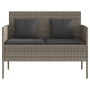 Banco de jardín con cojines ratán sintético gris de , Bancos de jardín - Ref: Foro24-365773, Precio: 153,21 €, Descuento: %