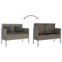 Banco de jardín con cojines ratán sintético gris de , Bancos de jardín - Ref: Foro24-365773, Precio: 153,21 €, Descuento: %