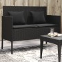 Banco de jardín con cojines ratán sintético negro de , Bancos de jardín - Ref: Foro24-365771, Precio: 152,11 €, Descuento: %