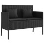 Banco de jardín con cojines ratán sintético negro de , Bancos de jardín - Ref: Foro24-365771, Precio: 152,11 €, Descuento: %