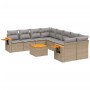 Set de sofás de jardín 9 pzas con cojines ratán sintético beige de , Conjuntos de jardín - Ref: Foro24-3259070, Precio: 600,1...
