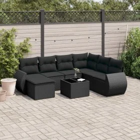 8-piece garden sofa set and black synthetic rattan cushions by , Modular outdoor sofas - Ref: Foro24-3221704, Price: 538,39 €...