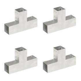 Conectores de postes en T 4 uds metal galvanizado 71x71 mm de vidaXL, Postes de cerca - Ref: Foro24-145456, Precio: 66,56 €, ...