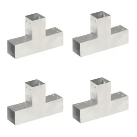 T-Pfostenverbinder 4 Stück verzinktes Metall 71x71 mm von vidaXL, Zaunpfosten - Ref: Foro24-145456, Preis: 62,15 €, Rabatt: %