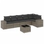 Set de sofás de jardín 7 piezas con cojines ratán PE gris de , Conjuntos de jardín - Ref: Foro24-3222599, Precio: 435,55 €, D...