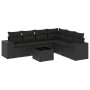 Set de comedor de jardín 7 pzas y cojines ratán sintético negro de , Conjuntos de jardín - Ref: Foro24-3222614, Precio: 483,4...