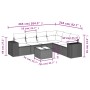 Set de comedor de jardín 7 pzas y cojines ratán sintético negro de , Conjuntos de jardín - Ref: Foro24-3222614, Precio: 483,4...