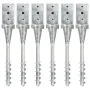 Ground spikes 6 pcs silver galvanized steel 8x8x57 cm by vidaXL, Spikes for anchoring in the ground - Ref: Foro24-145438, Pri...