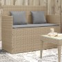 Banco de jardín con cojines ratán sintético beige de , Bancos de jardín - Ref: Foro24-365765, Precio: 187,77 €, Descuento: %