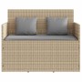 Banco de jardín con cojines ratán sintético beige de , Bancos de jardín - Ref: Foro24-365765, Precio: 187,77 €, Descuento: %