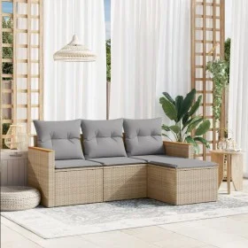Juego de sofás jardín con cojines 4 pzas ratán sintético beige de , Conjuntos de jardín - Ref: Foro24-3258307, Precio: 262,51...