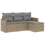 Juego de sofás jardín con cojines 4 pzas ratán sintético beige de , Conjuntos de jardín - Ref: Foro24-3258307, Precio: 267,40...